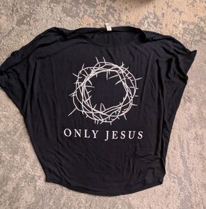 Navy Women's Small Crown of Thorns Design Casting Crowns Only Jesus Shirt RARE